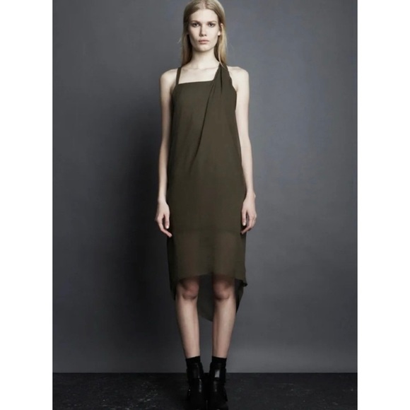 Helmut Lang leather and silk dress - Picture 1 of 8